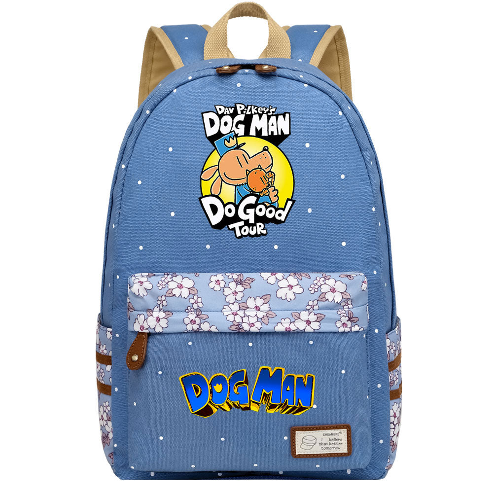 Dog Man Fashion Canvas Travel Backpack School Bag