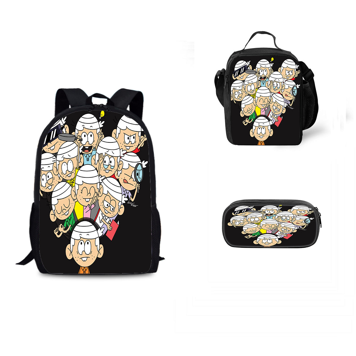 The Loud House Schoolbag Backpack Lunch Bag Pencil Case 3pcs Set Gift for Kids Students