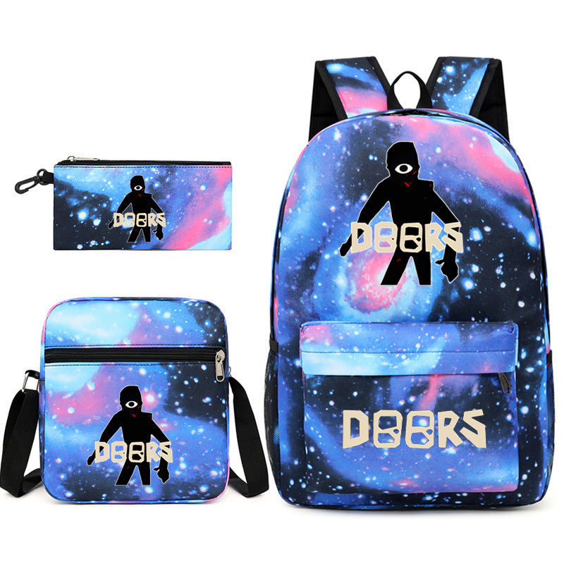 Roblox Doors SchoolBag Backpack Shoulder Bag Book Pencil Bags  3pcs Set