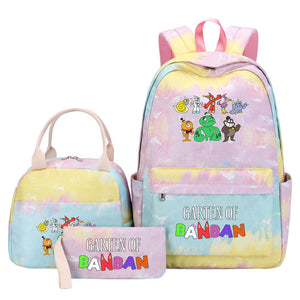 Garten of Banban Pink Starry Sky SchoolBag Backpack Lunch Box Bag Book Pencil Bags  3pcs Set