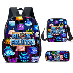Blox Fruits Schoolbag Backpack Lunch Bag Pencil Case 3pcs Set Gift for Kids Students
