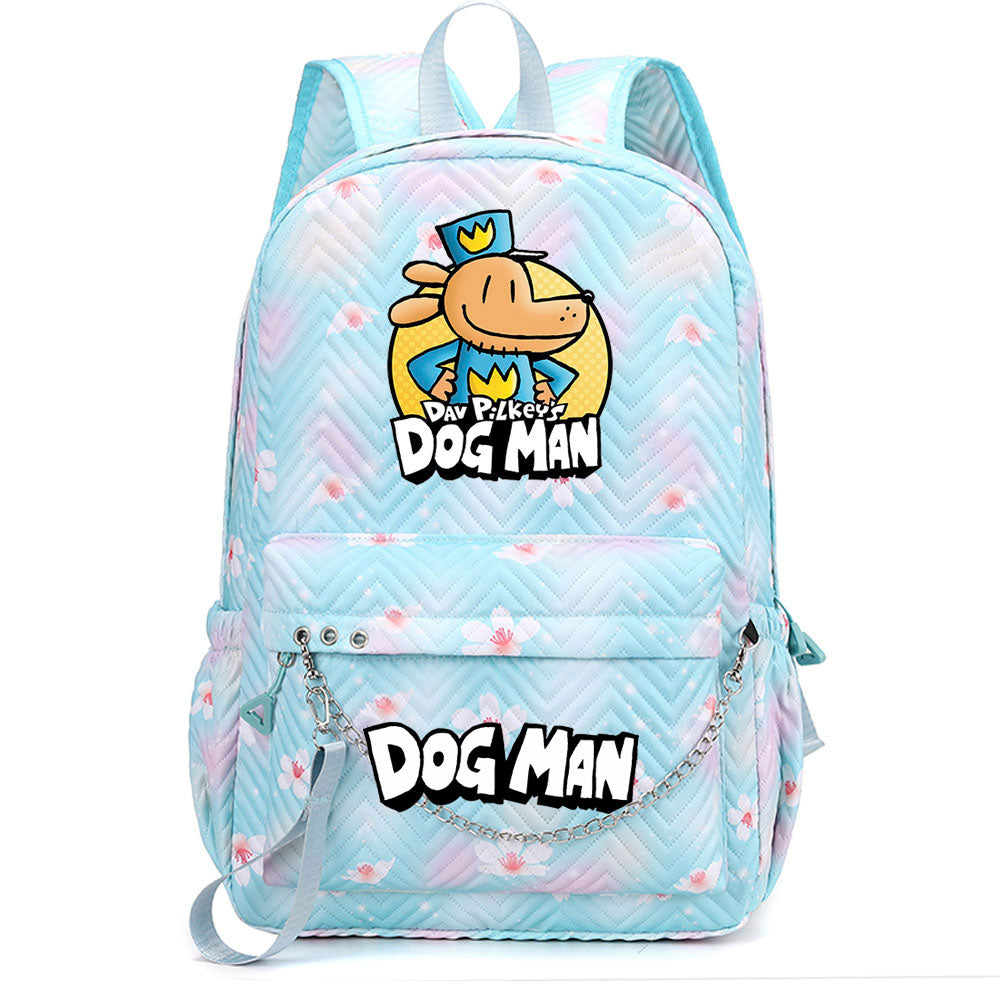 Dog Man USB Charging Backpack Shoolbag Notebook Bag Gifts for Kids Students
