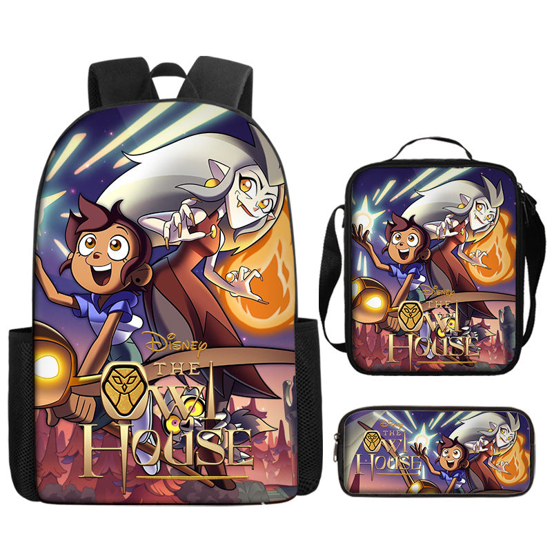 The Owl House  Schoolbag Backpack Lunch Bag Pencil Case 3pcs Set Gift for Kids Students