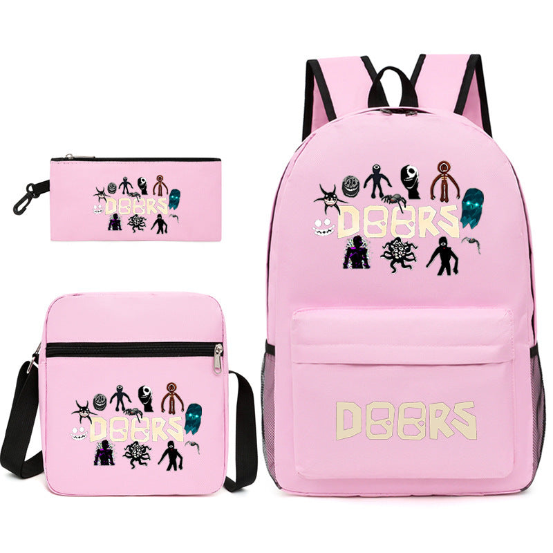 Roblox Doors SchoolBag Backpack Shoulder Bag Book Pencil Bags  3pcs Set