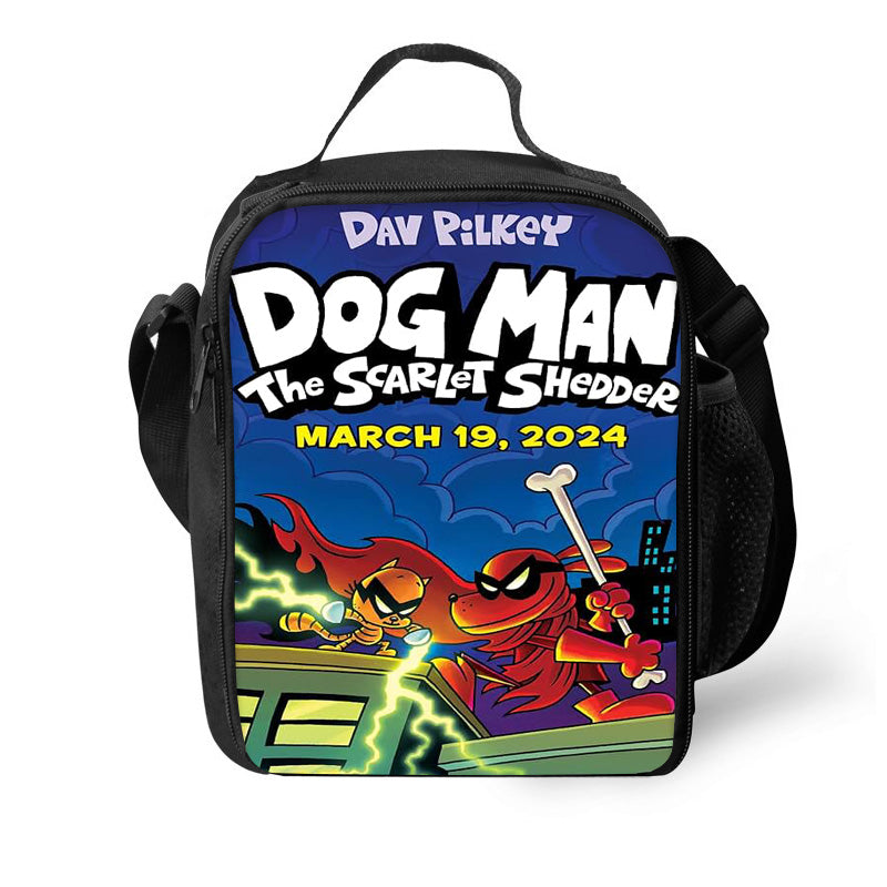 Dog Man Lunch Bag for Boy Kids Thermos Cooler Adults Tote Food Lunch Box