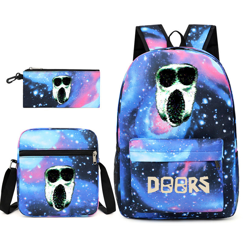 Roblox Doors SchoolBag Backpack Shoulder Bag Book Pencil Bags  3pcs Set