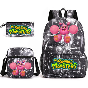 My Singing Monster SchoolBag Backpack Shoulder Bag Book Pencil Bags 3pcs Set