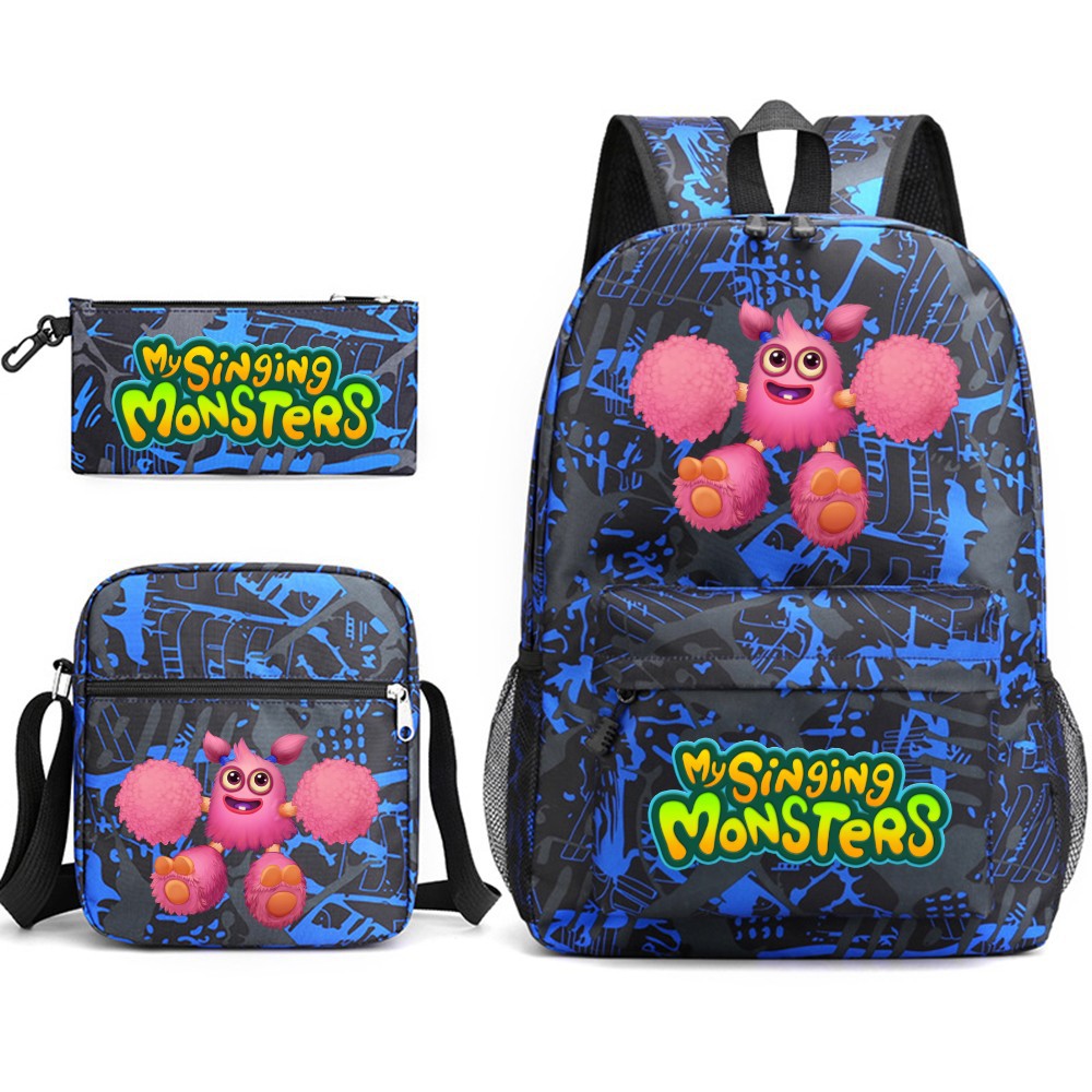 My Singing Monster SchoolBag Backpack Shoulder Bag Book Pencil Bags 3pcs Set