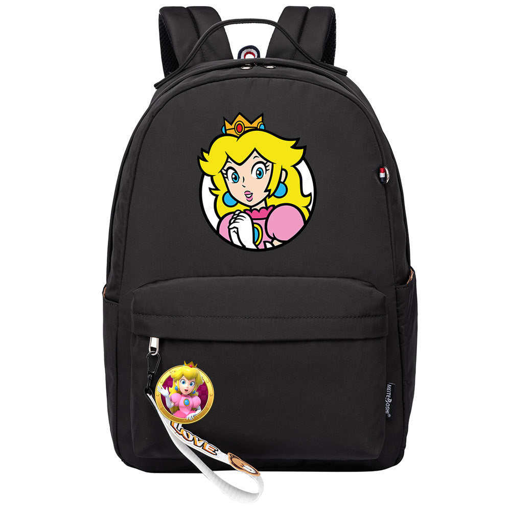 Mario Princess Peach Backpack Shoolbag Notebook Bag Gifts for Kids Students
