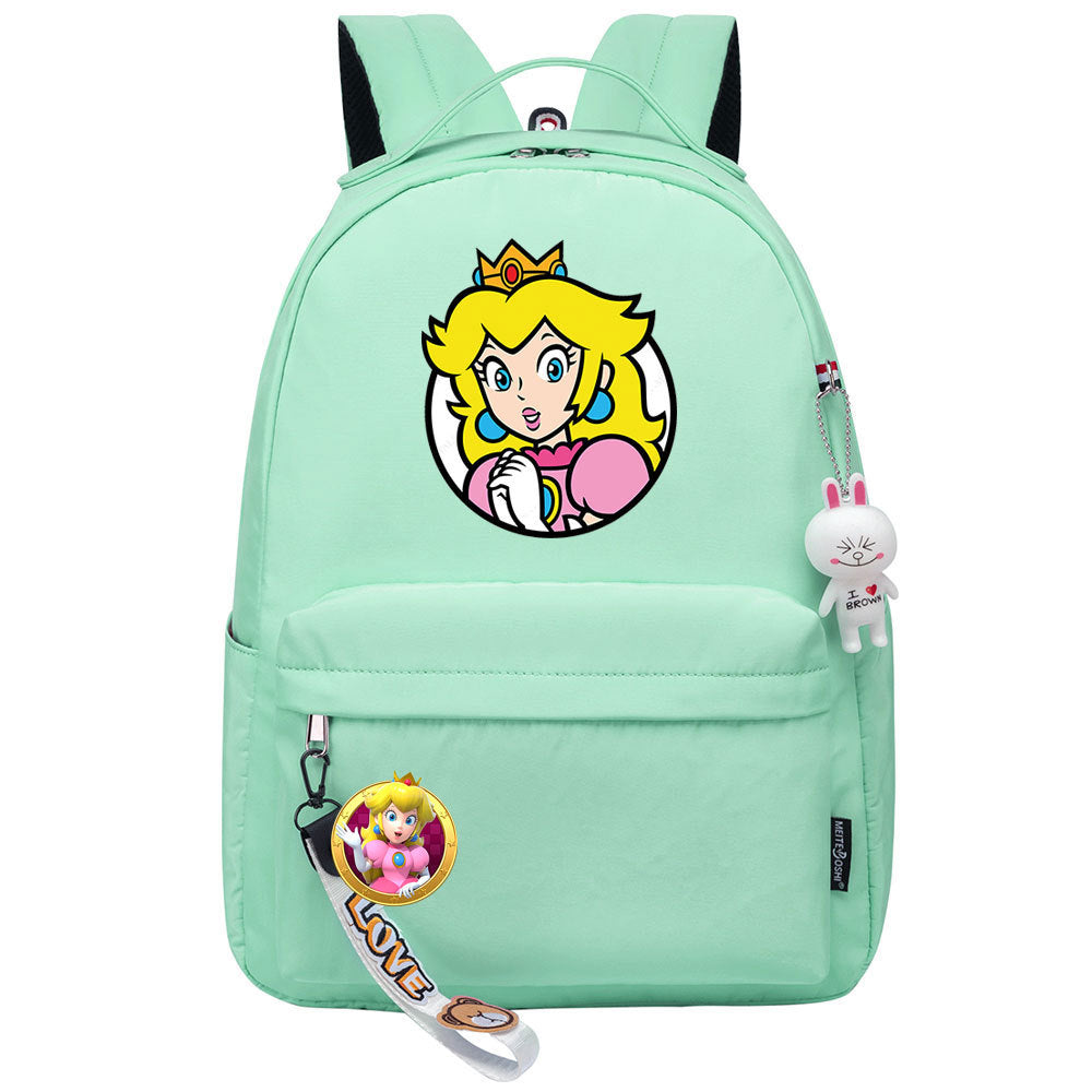 Mario Princess Peach Backpack Shoolbag Notebook Bag Gifts for Kids Students