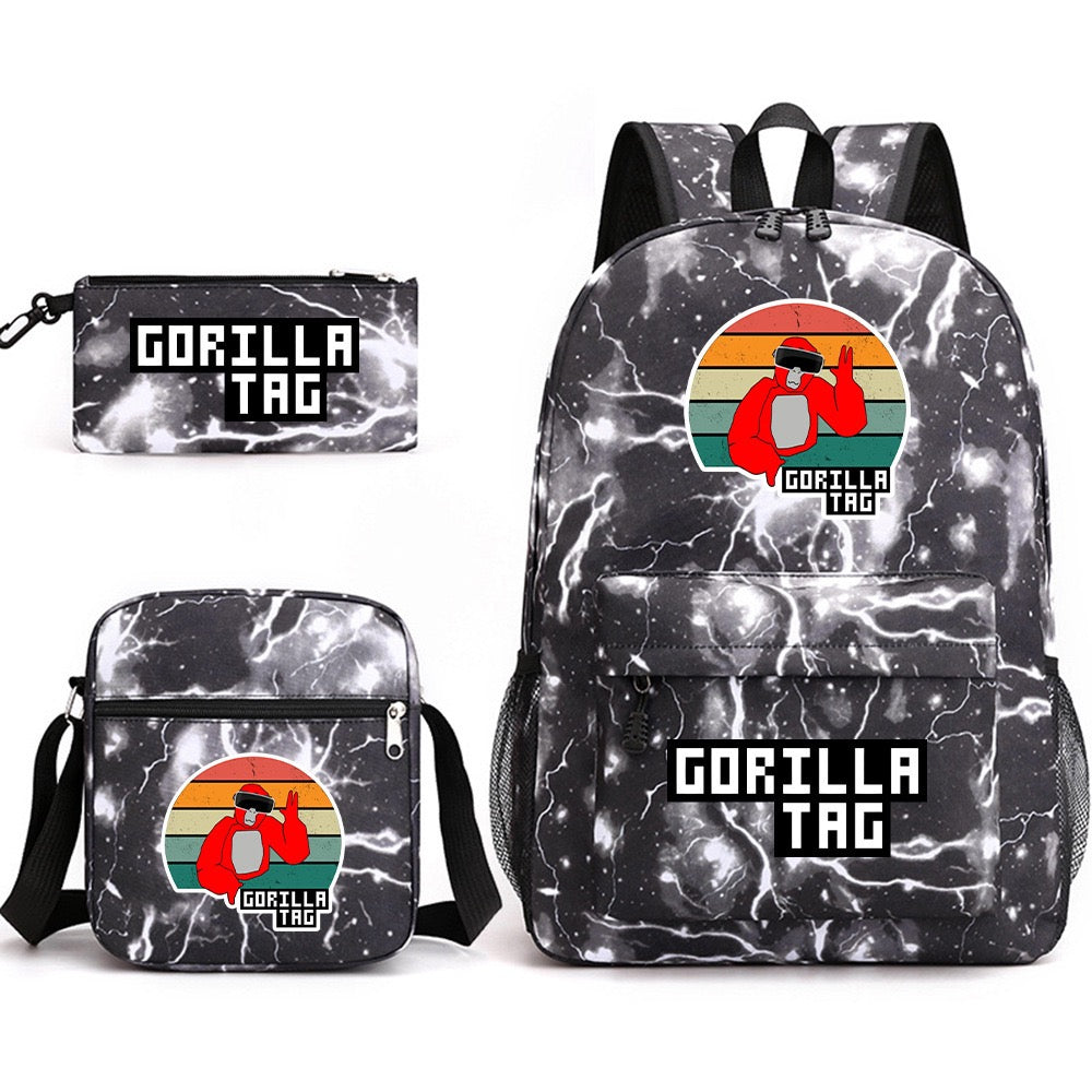 Gorilla Tag SchoolBag Backpack Shoulder Bag Book Pencil Bags 3pcs Set