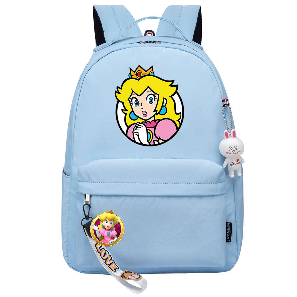 Mario Princess Peach Backpack Shoolbag Notebook Bag Gifts for Kids Students
