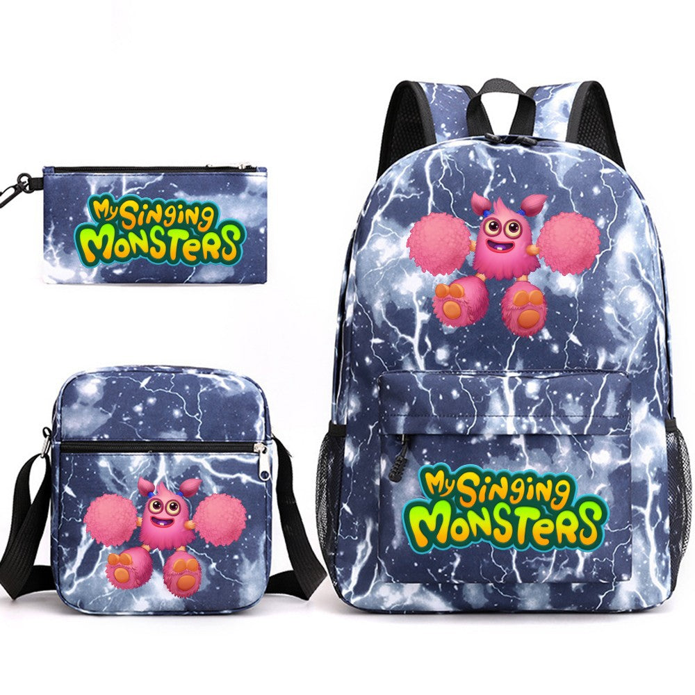 My Singing Monster SchoolBag Backpack Shoulder Bag Book Pencil Bags 3pcs Set
