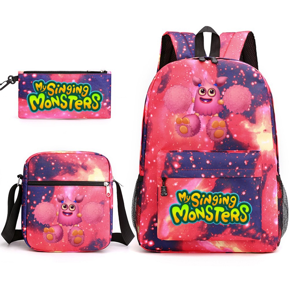 My Singing Monster SchoolBag Backpack Shoulder Bag Book Pencil Bags 3pcs Set