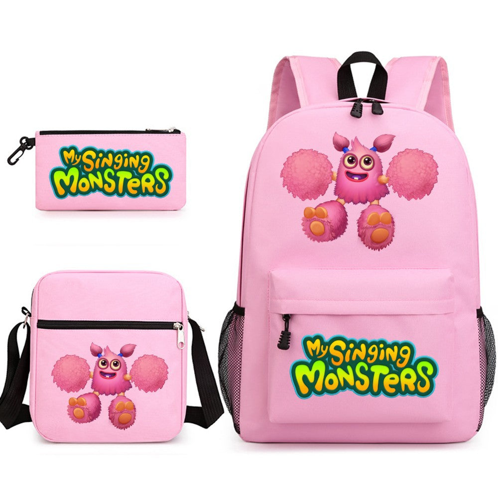 My Singing Monster SchoolBag Backpack Shoulder Bag Book Pencil Bags 3pcs Set