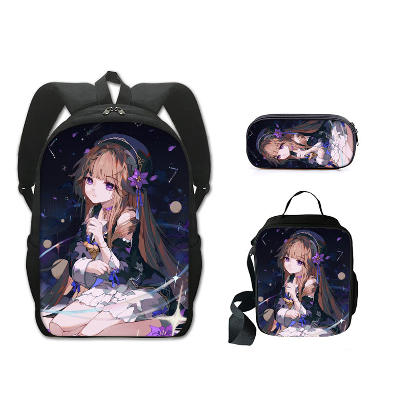 Honkai Impact 3 Schoolbag Backpack Lunch Bag Pencil Case 3pcs Set Gift for Kids Students