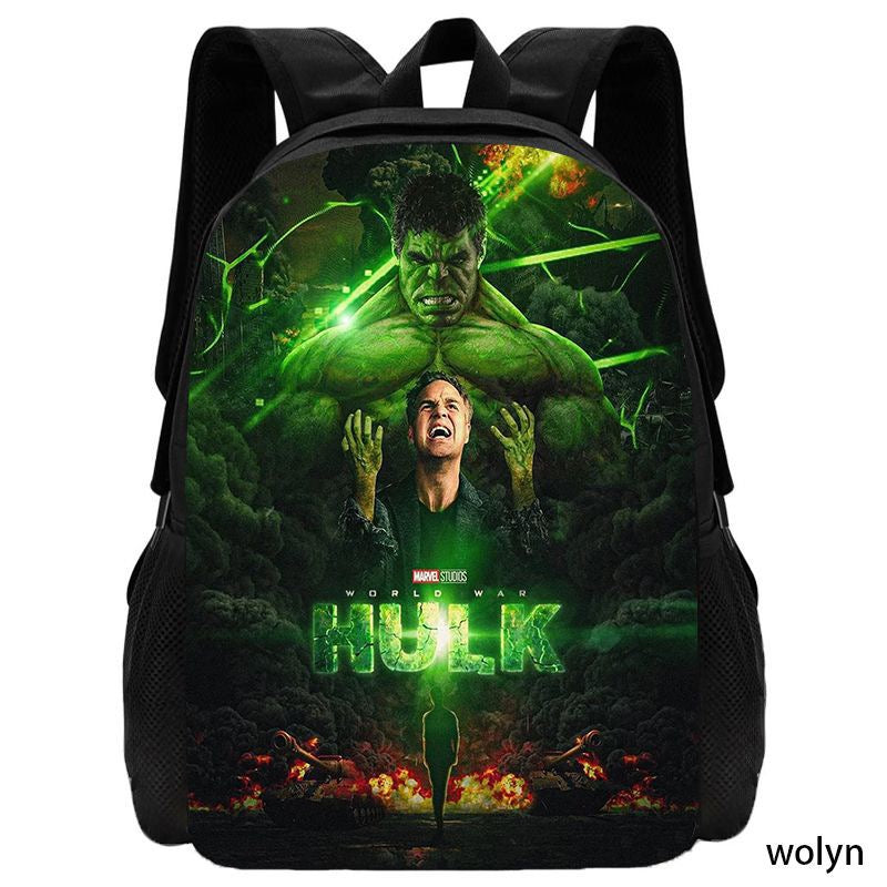 Word War Hulk Backpack School Sports Bag for Kids Boy Girl Kindergarten