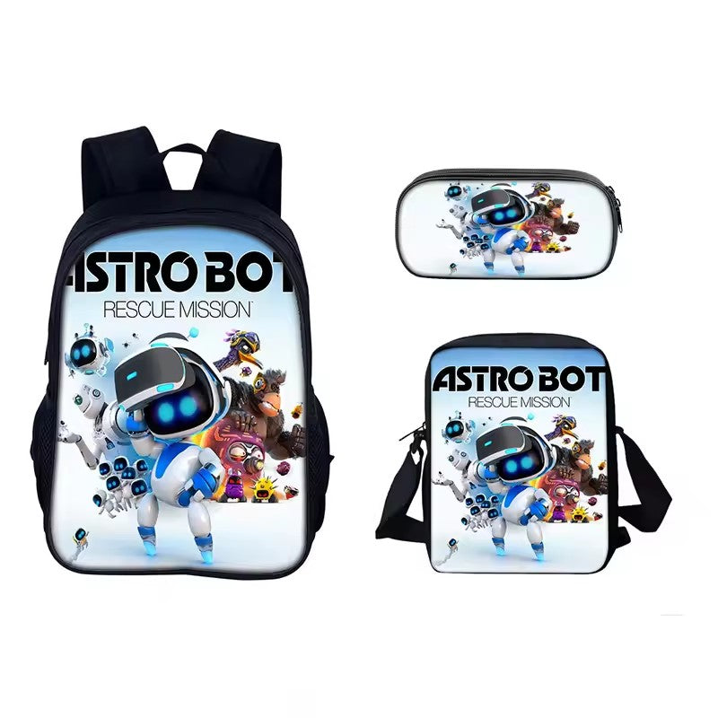 Astro Bot Schoolbag Backpack Lunch Bag Pencil Case 3pcs Set Gift for Kids Students