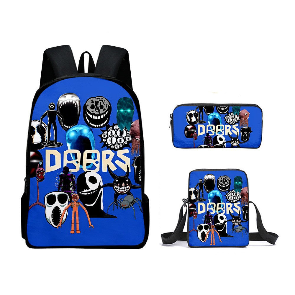 Roblox Doors Schoolbag Backpack Lunch Bag Pencil Case 3pcs Set Gift for Kids Students