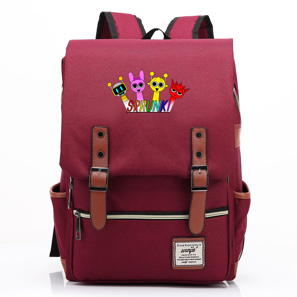 Sprunki Cosplay Canvas Travel Backpack School Bag