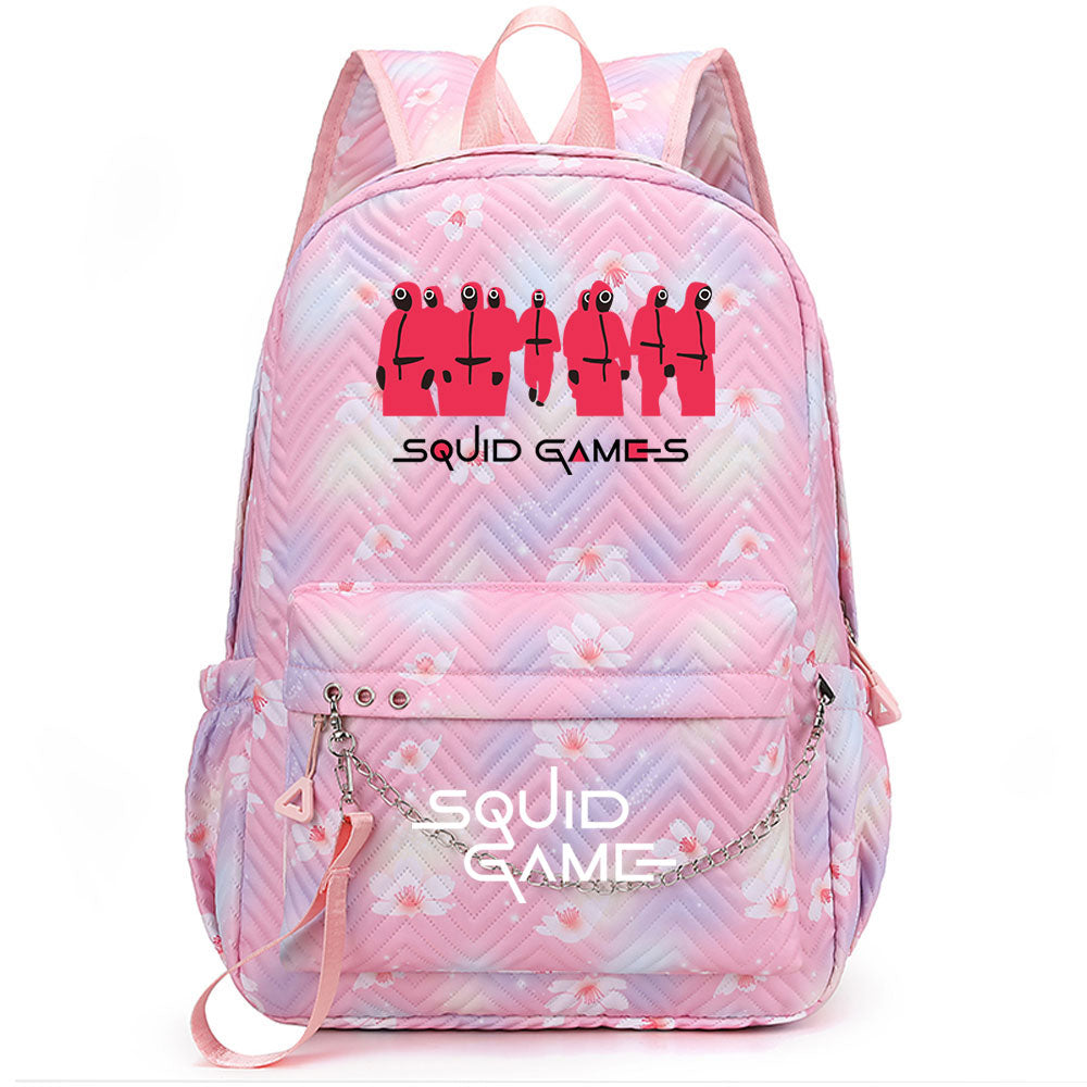 Squid Game USB Charging Backpack Shoolbag Notebook Bag Gifts for Kids Students