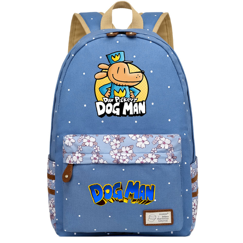 Dog Man Fashion Canvas Travel Backpack School Bag