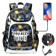 Strangers Things USB Charging Backpack School NoteBook Laptop Travel Bags