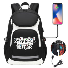 Strangers Things USB Charging Backpack School NoteBook Laptop Travel Bags