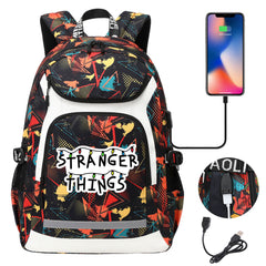 Strangers Things USB Charging Backpack School NoteBook Laptop Travel Bags