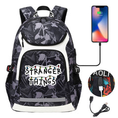 Strangers Things USB Charging Backpack School NoteBook Laptop Travel Bags