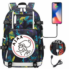 Amsterdamsche Football Club USB Charging Backpack School NoteBook Laptop Travel Bags