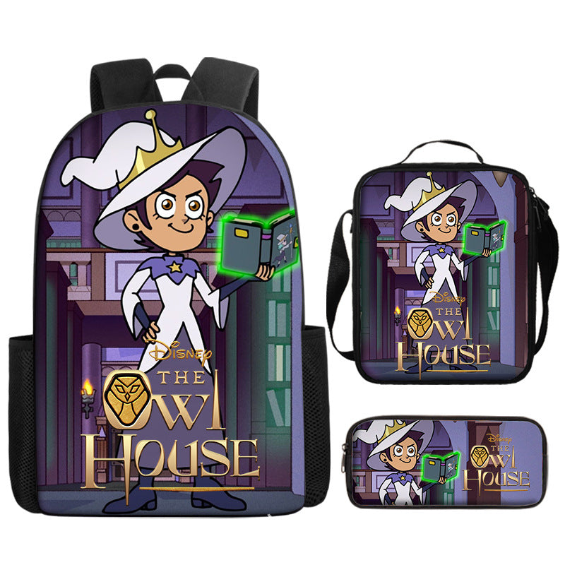 The Owl House  Schoolbag Backpack Lunch Bag Pencil Case 3pcs Set Gift for Kids Students