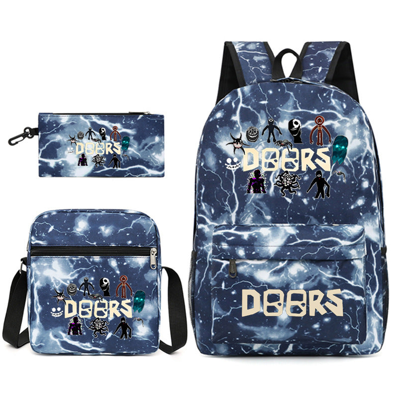Roblox Doors SchoolBag Backpack Shoulder Bag Book Pencil Bags  3pcs Set