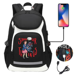 Strangers Things El USB Charging Backpack School NoteBook Laptop Travel Bags