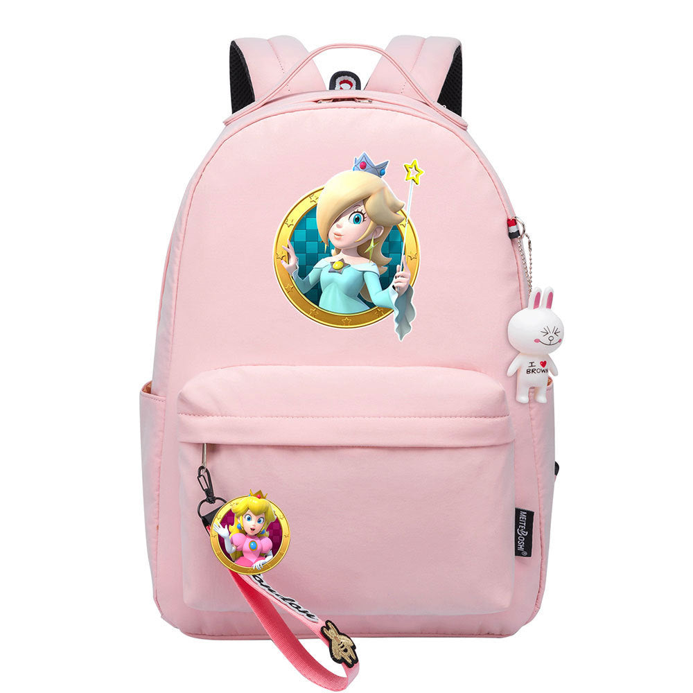 Mario Princess Peach Backpack Shoolbag Notebook Bag Gifts for Kids Students