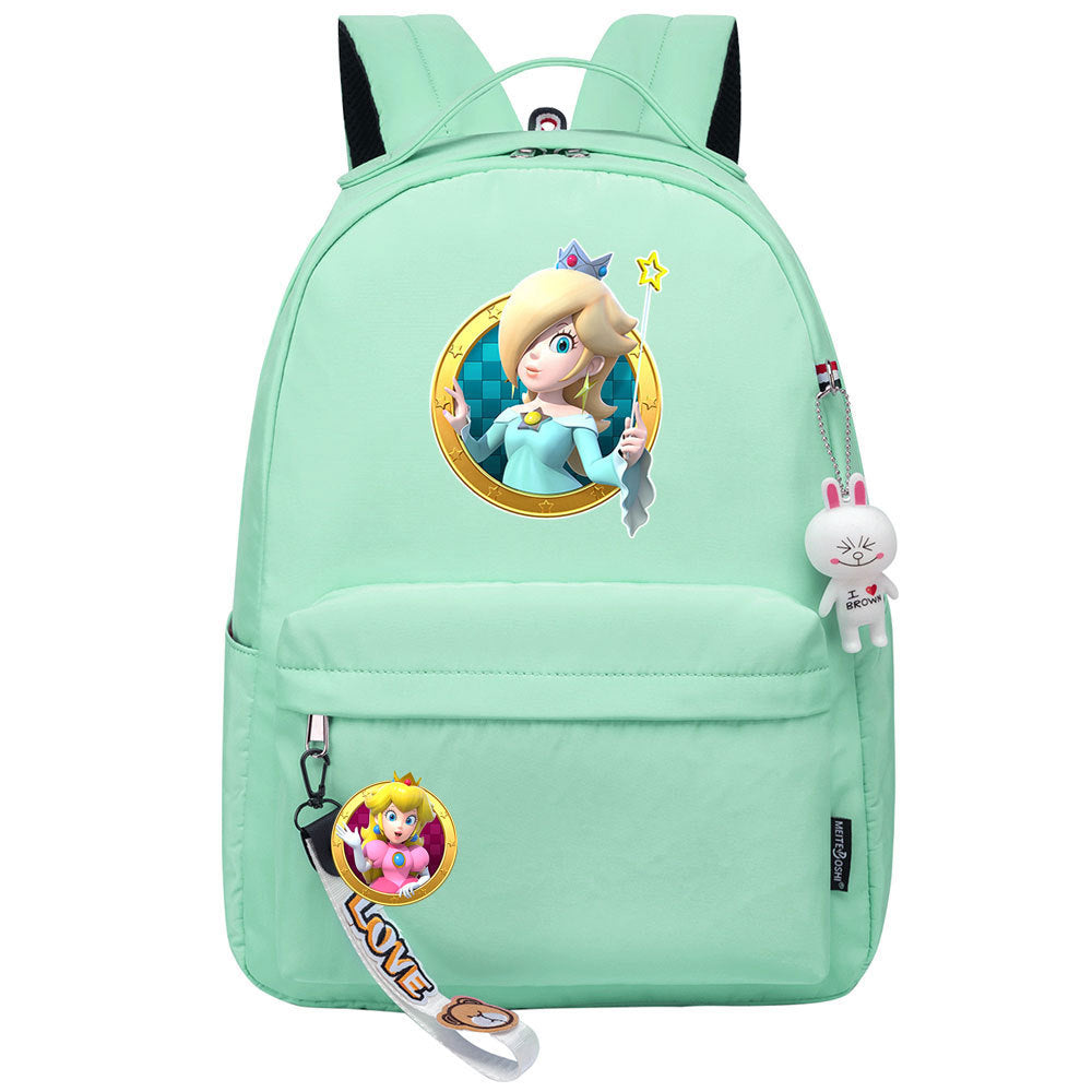 Mario Princess Peach Backpack Shoolbag Notebook Bag Gifts for Kids Students
