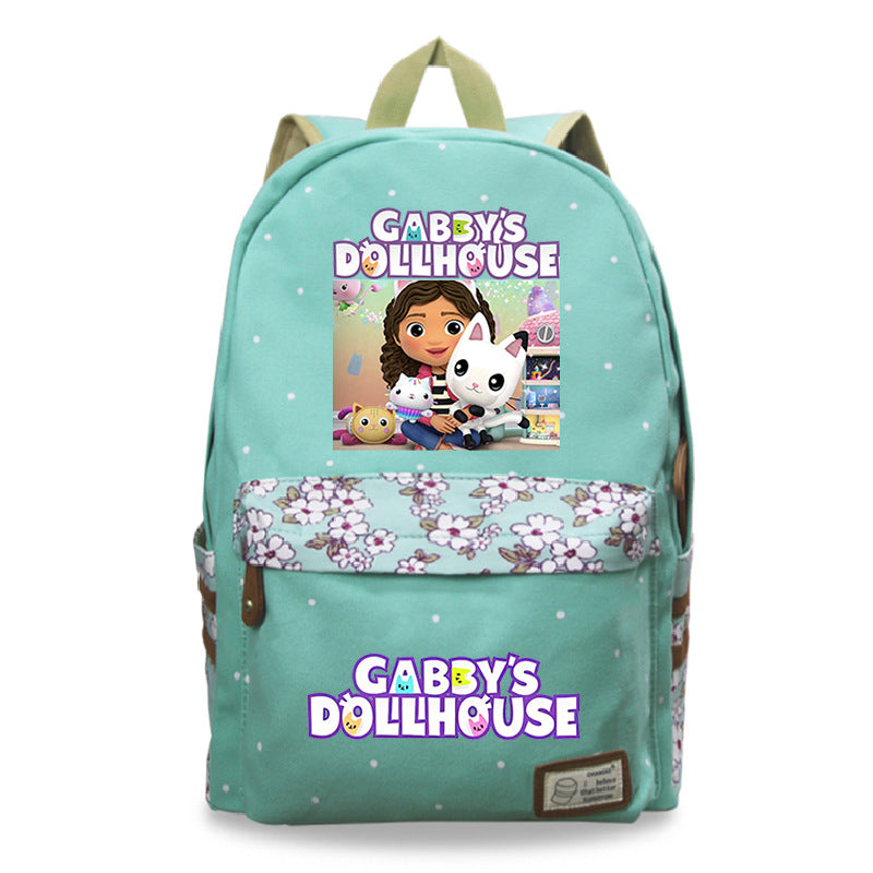 Gabby's Dollhouse Fashion Canvas Travel Backpack School Bag