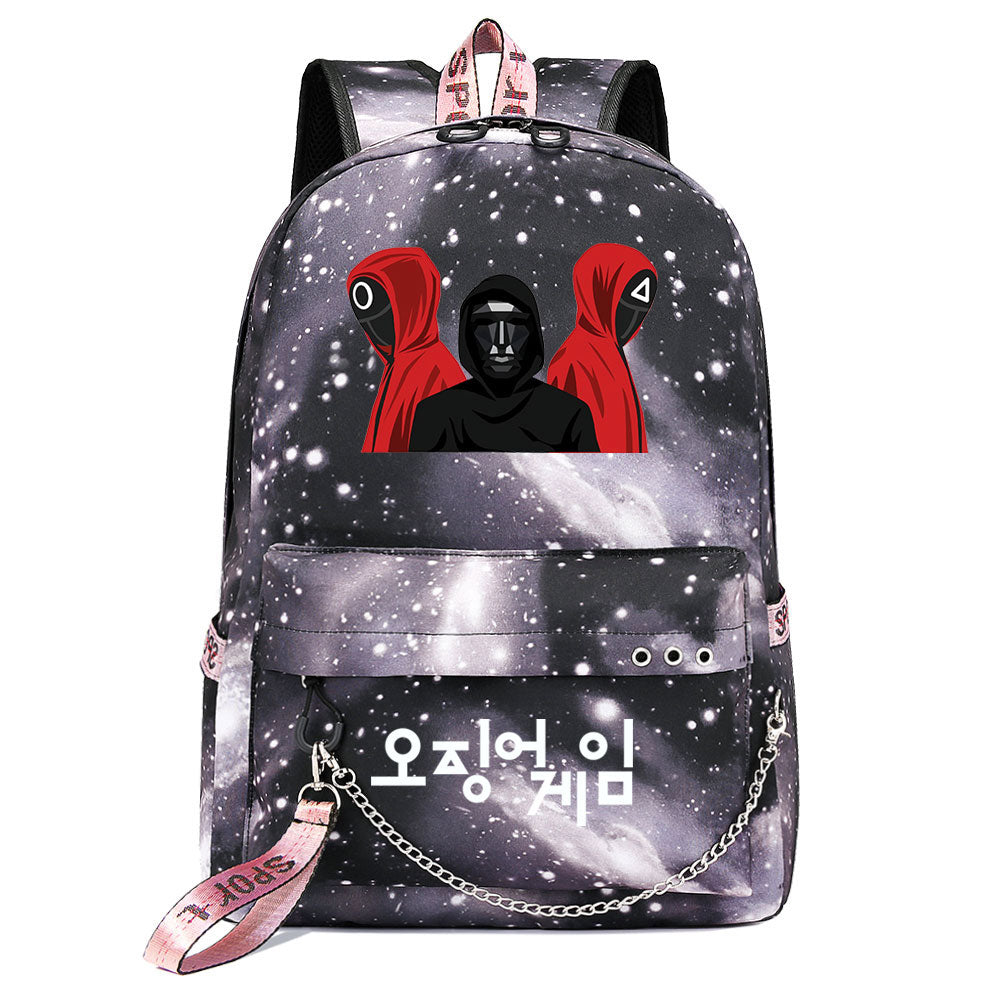 Squid Game USB Charging Backpack Shoolbag Notebook Bag Gifts for Kids Students