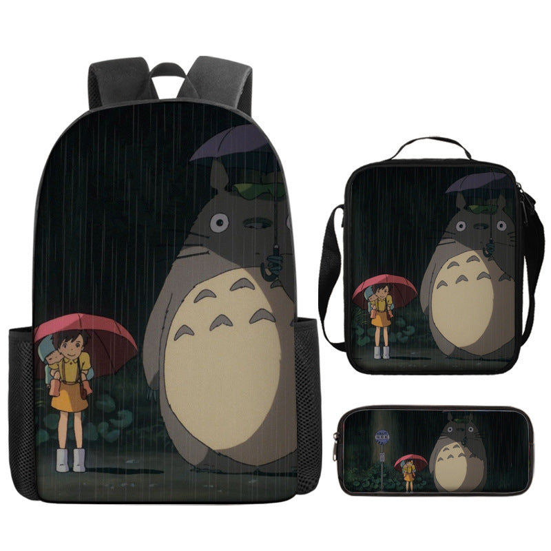 My Neighbor Totoro Schoolbag Backpack Lunch Bag Pencil Case 3pcs Set Gift for Kids Students