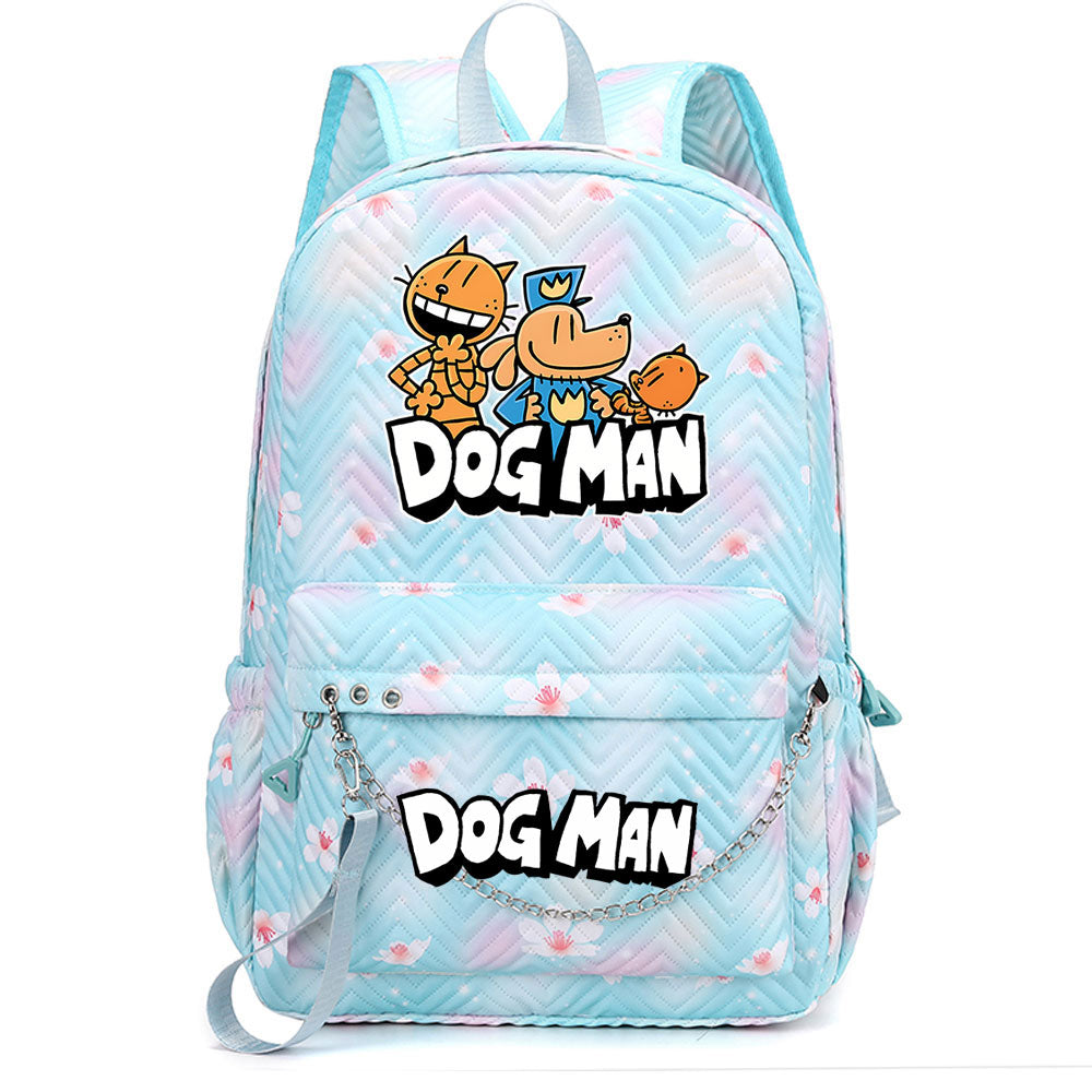 Dog Man USB Charging Backpack Shoolbag Notebook Bag Gifts for Kids Students