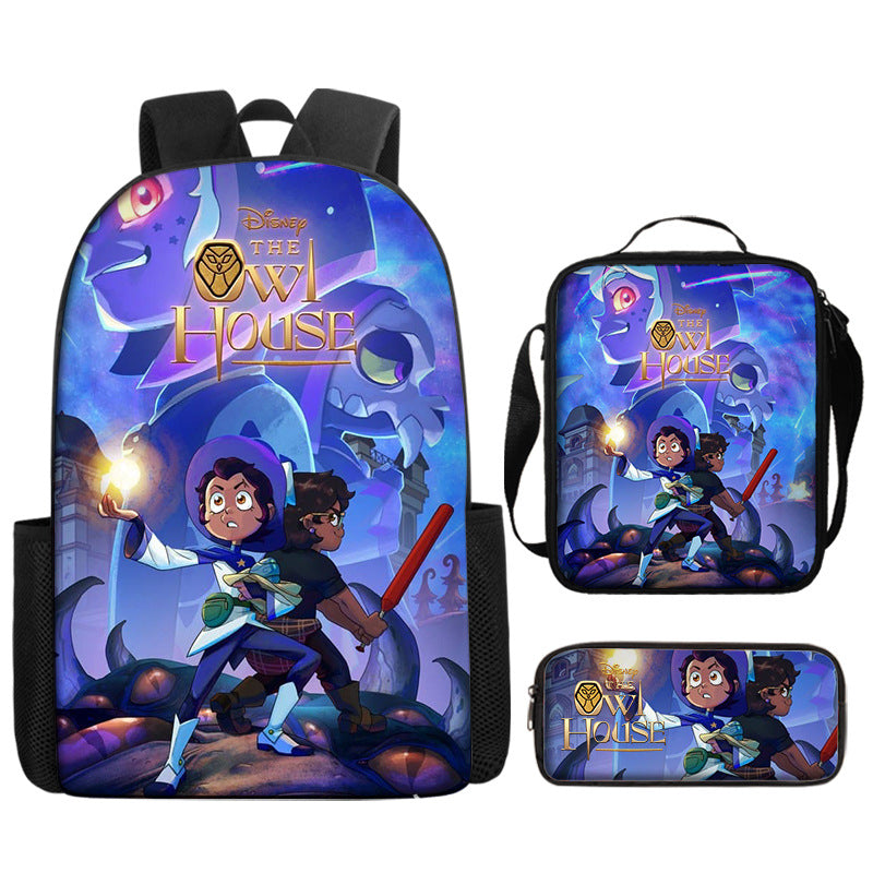 The Owl House  Schoolbag Backpack Lunch Bag Pencil Case 3pcs Set Gift for Kids Students