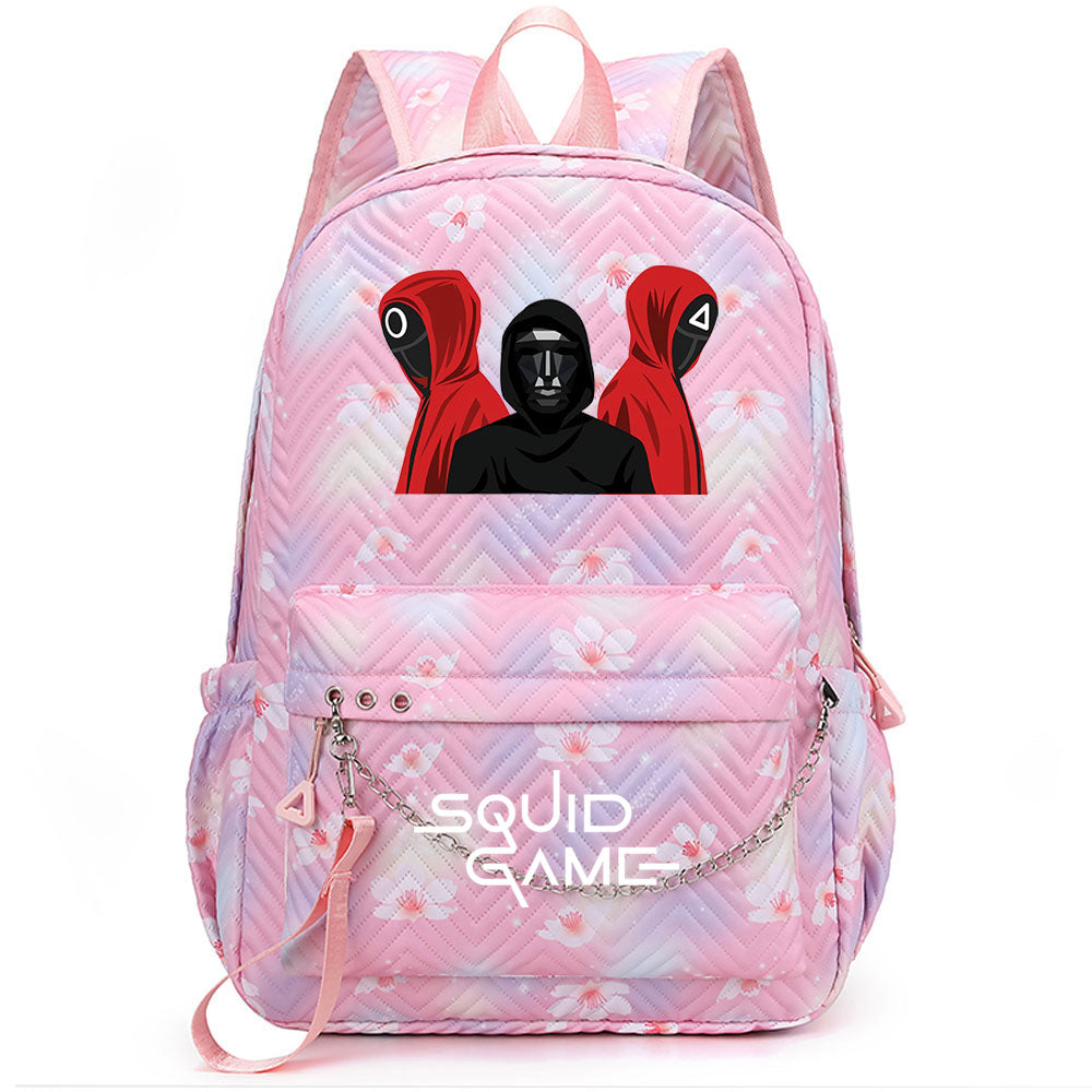 Squid Game USB Charging Backpack Shoolbag Notebook Bag Gifts for Kids Students