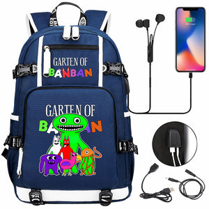 Garten of Banban USB Charging Backpack School NoteBook Laptop Travel Bags