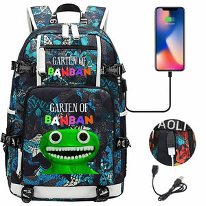 Garten of Banban USB Charging Backpack School NoteBook Laptop Travel Bags
