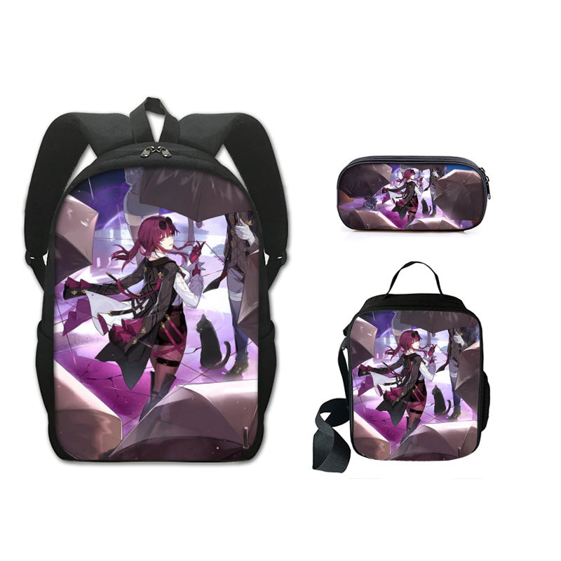 Honkai Impact 3 Schoolbag Backpack Lunch Bag Pencil Case 3pcs Set Gift for Kids Students