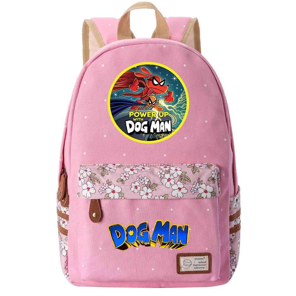 Dog Man Fashion Canvas Travel Backpack School Bag