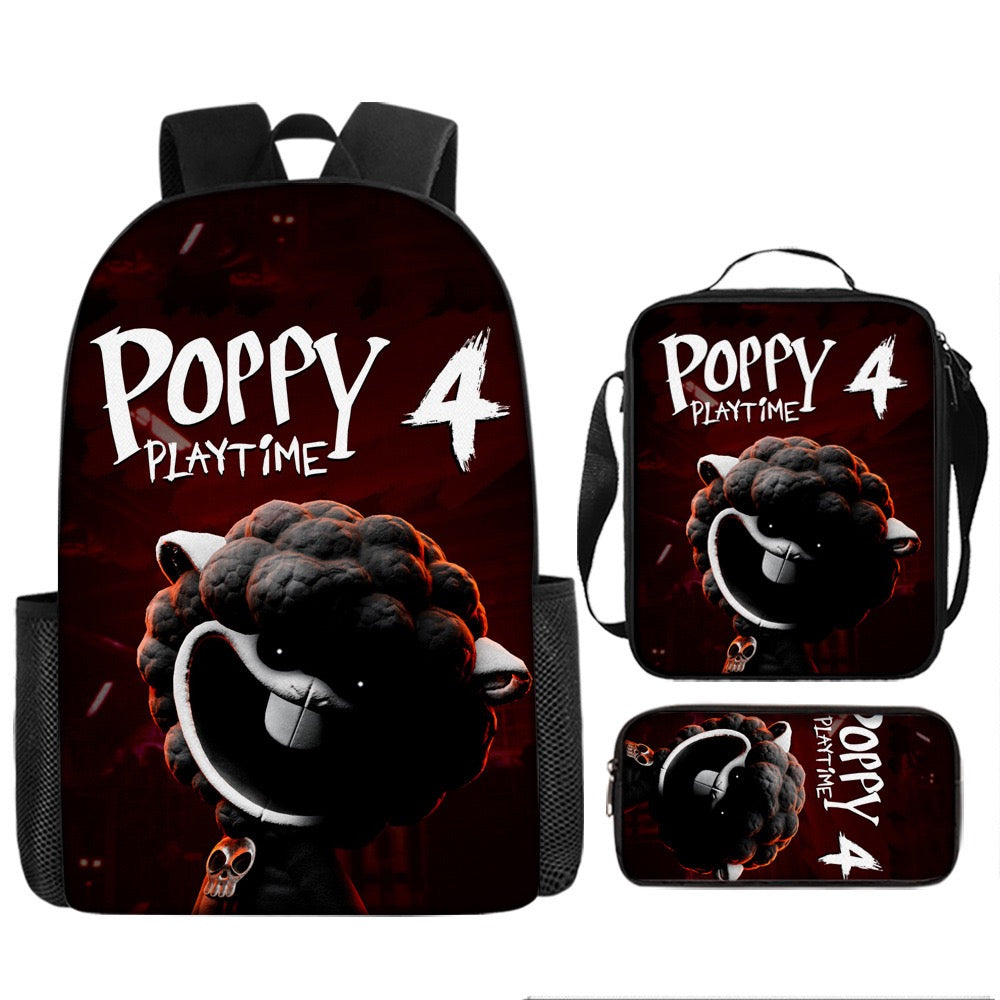 Nightmare Critters Schoolbag Backpack Lunch Bag Pencil Case 3pcs Set Gift for Kids Students