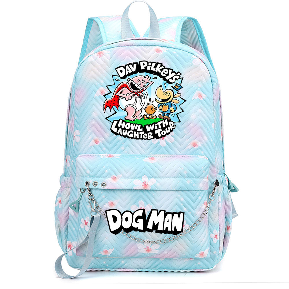 Dog Man USB Charging Backpack Shoolbag Notebook Bag Gifts for Kids Students