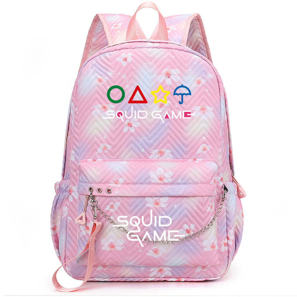 Squid Game USB Charging Backpack Shoolbag Notebook Bag Gifts for Kids Students