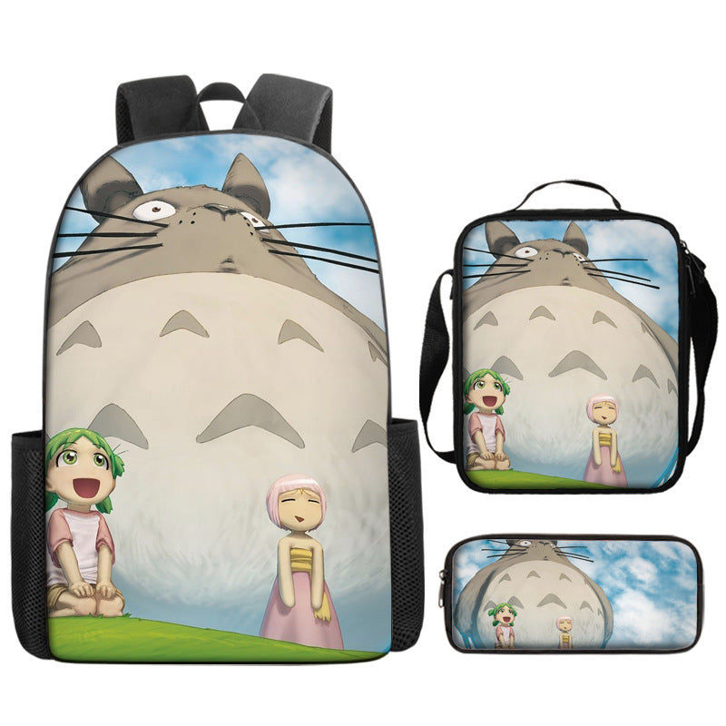 My Neighbor Totoro Schoolbag Backpack Lunch Bag Pencil Case 3pcs Set Gift for Kids Students